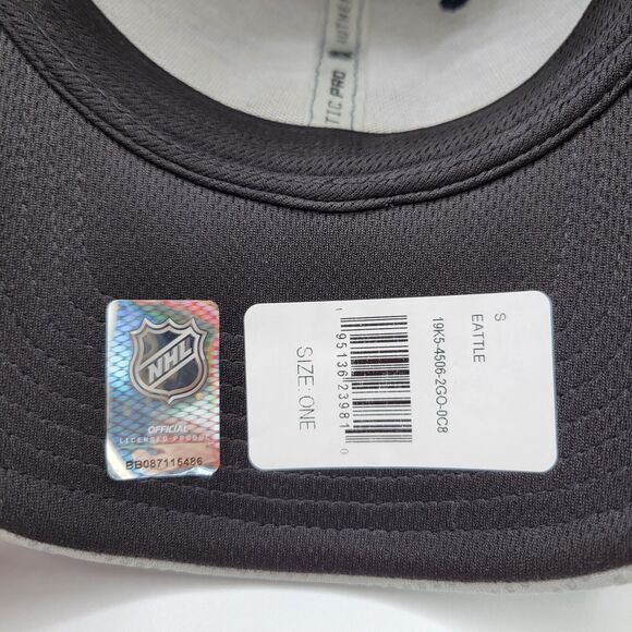 Seattle Kraken Mens Womens Cap Fanatics Blue Authentic Pro Snapback Hat NHL - Picture 10 of 12